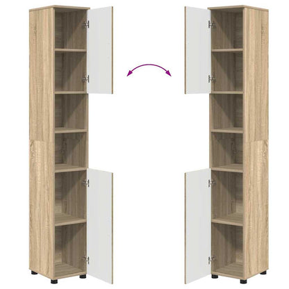 Badkamermeubelset 4 pcs Sonoma Eiken Bewerkt hout & Metaal