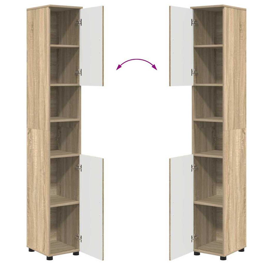 Badkamermeubelset 4 pcs Sonoma Eiken Bewerkt hout & Metaal