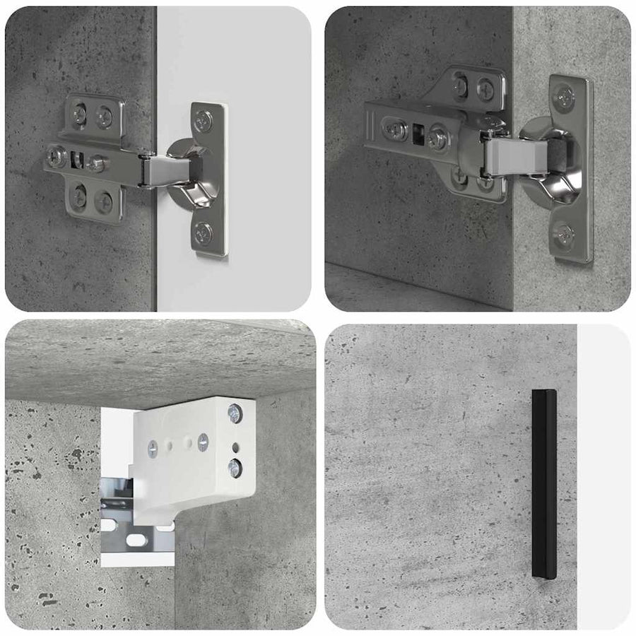 Badkamermeubelset 4 st Beton Grijs 61 x 35 x 64 cm