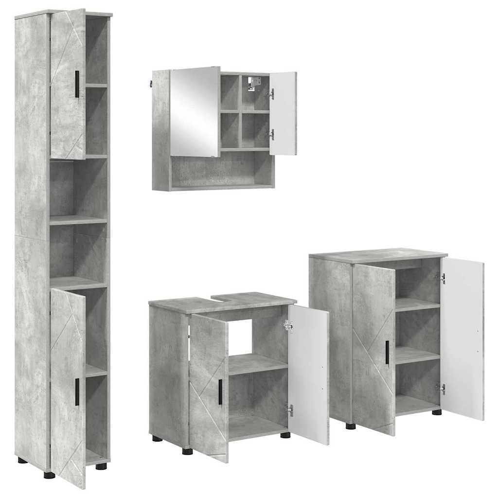 Badkamermeubelset 4 st Beton Grijs 61 x 35 x 64 cm