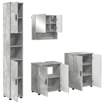 Badkamermeubelset 4 st Beton Grijs 61 x 35 x 64 cm