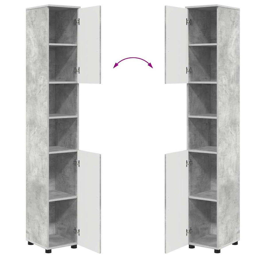Badkamermeubelset 4 st Beton Grijs 61 x 35 x 64 cm