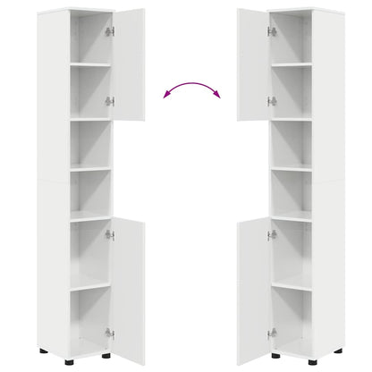 Badkamermeubelset 4 pcs Hoogglans wit Bewerkt hout & Metaal