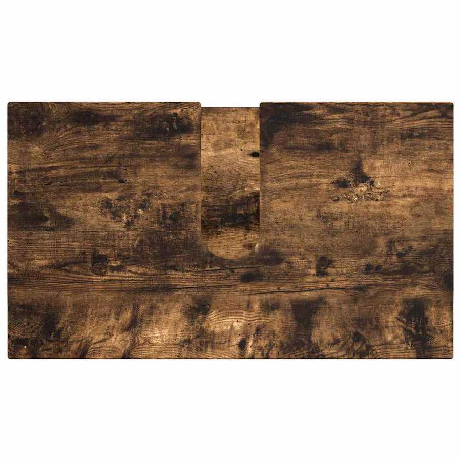Badkamermeubelset 4 pcs Gerookt eiken Bewerkt hout & Metaal