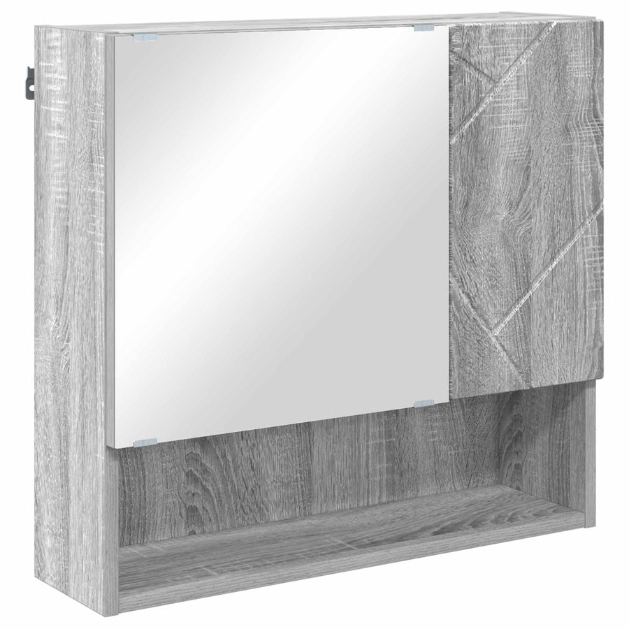 Badkamermeubelset 4 pcs Grijs Sonoma Bewerkt hout & Metaal