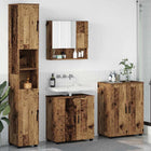 Badkamermeubelset 4 delig oud hout metaal