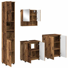 Badkamermeubelset 4 pcs Oud Hout Bewerkt hout & Metaal