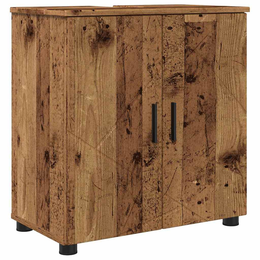 Badkamermeubelset 4 pcs Oud Hout Bewerkt hout & Metaal