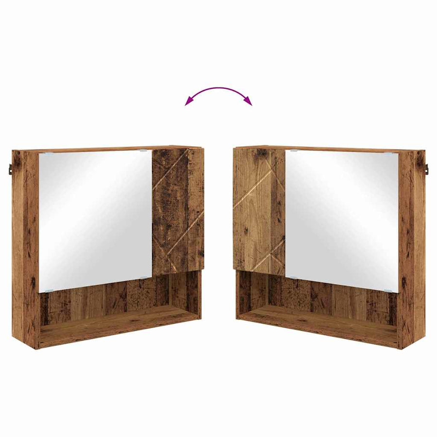 Badkamermeubelset 4 pcs Oud Hout Bewerkt hout & Metaal