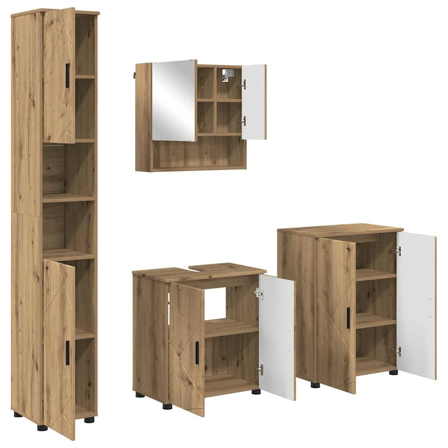 Badkamermeubelset 4 st Artisan Eiken 61 x 35 x 64 cm