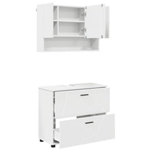 Badkamermeubelset 2 pcs Wit 76,5 x 35 x 64 cm Bewerkt hout