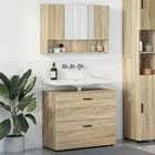 Badkamermeubelset 2 pcs Sonoma Eiken Geperst Hout en Metaal