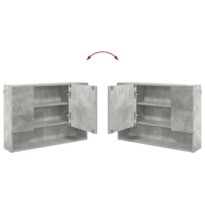 Badkamermeubelset 2 pcs Beton Grijs Geperst Hout en Metaal