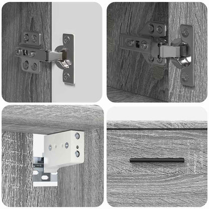 Badkamermeubelset 2 pcs Grijs Sonoma Geperst Hout en Metaal