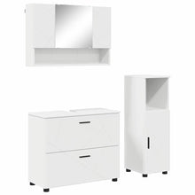 Badkamermeubelset met lade 3 pcs Wit Bewerkt hout en metaal