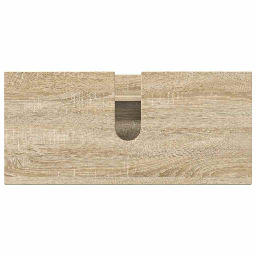Badkamermeubelset 3 pcs Sonoma Eiken Bewerkt hout en metaal