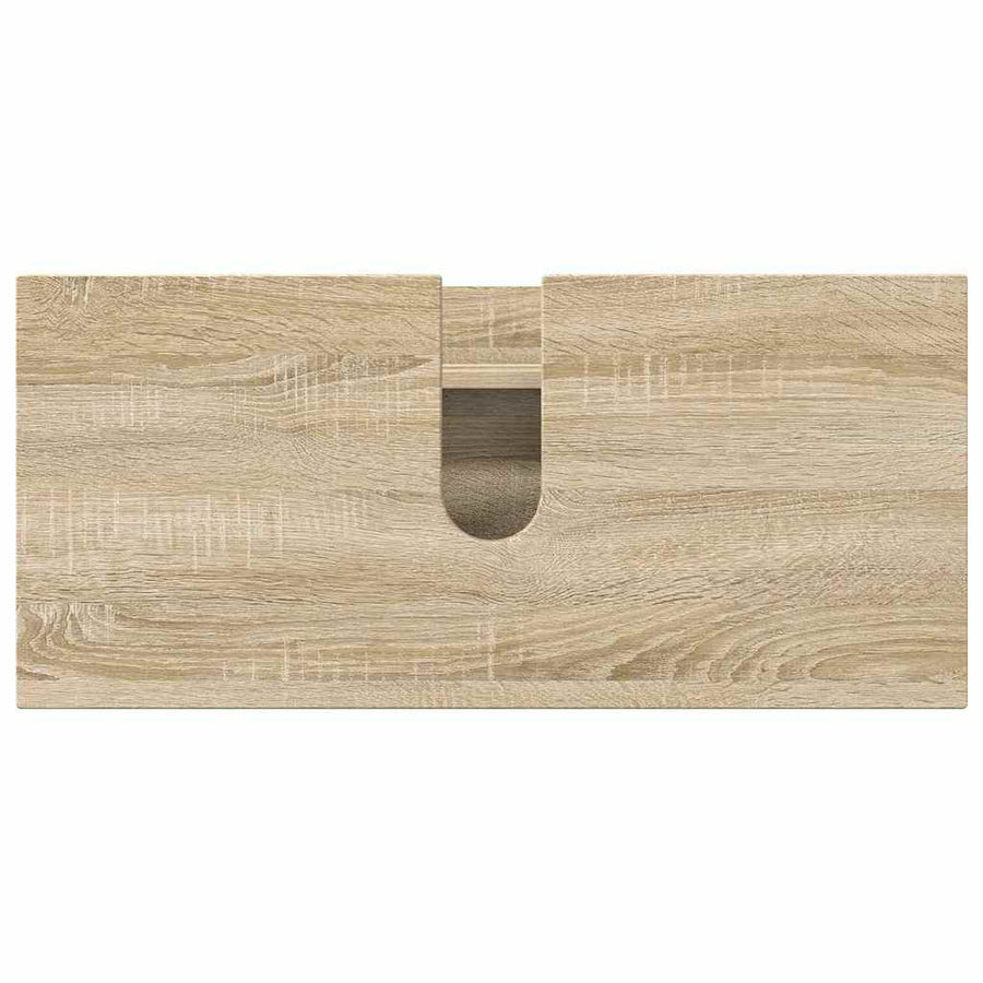 Badkamermeubelset 3 pcs Sonoma Eiken Bewerkt hout en metaal