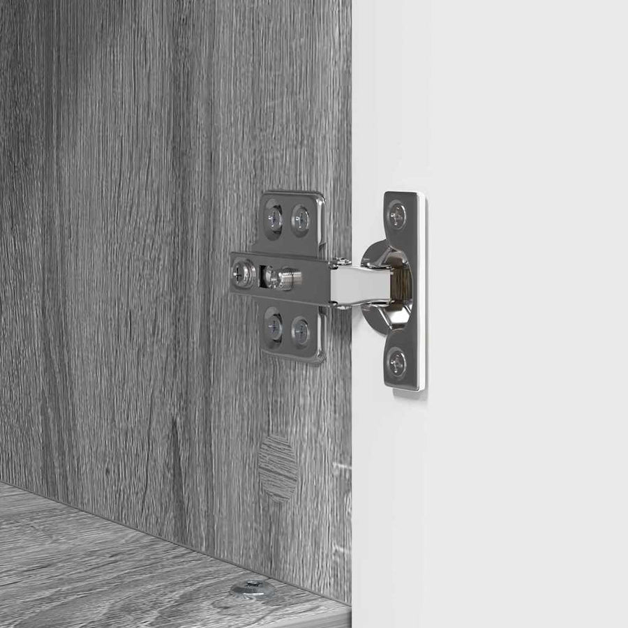 Badkamermeubelset 3 pcs Grijs Sonoma Bewerkt hout en metaal