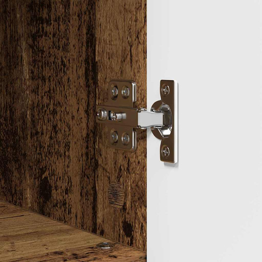Badkamermeubelset 3 pcs Oud Hout Bewerkt hout en metaal