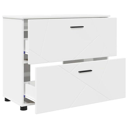 Badkamermeubelset 3 pcs Wit 76,5 x 35 x 64 cm Bewerkt hout