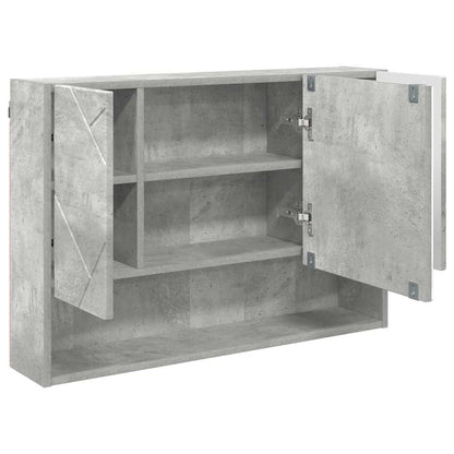 Badkamermeubelset 3 pcs Beton Grijs Geperst Hout en Metaal