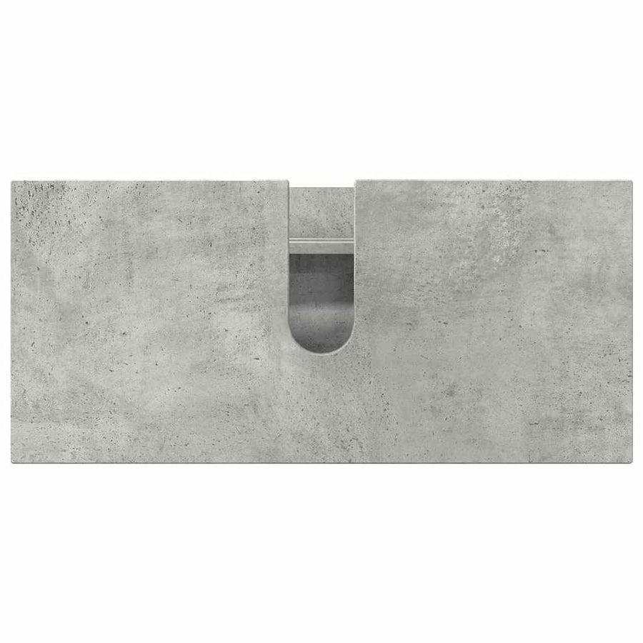 Badkamermeubelset 3 pcs Beton Grijs Geperst Hout en Metaal