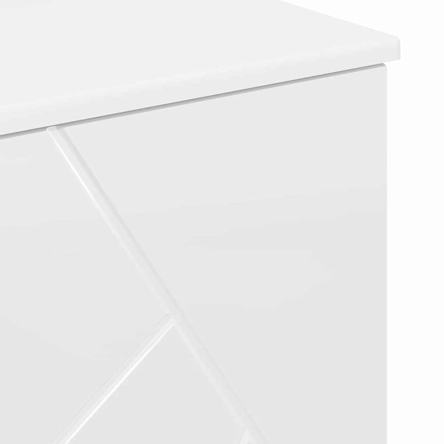 Badkamermeubelset 3 pcs Hoogglans wit Geperst Hout en Metaal