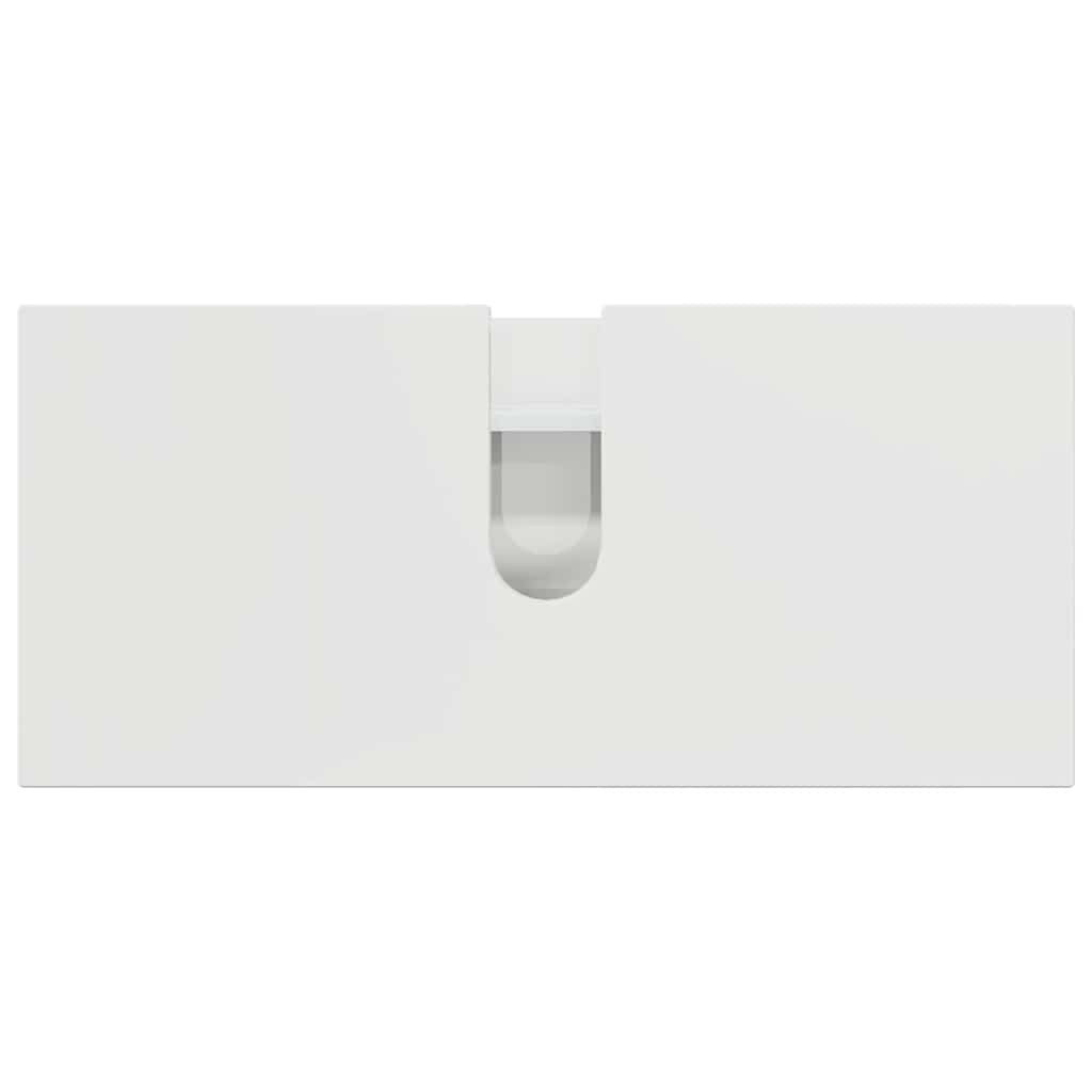 Badkamermeubelset 3 pcs Hoogglans wit Geperst Hout en Metaal