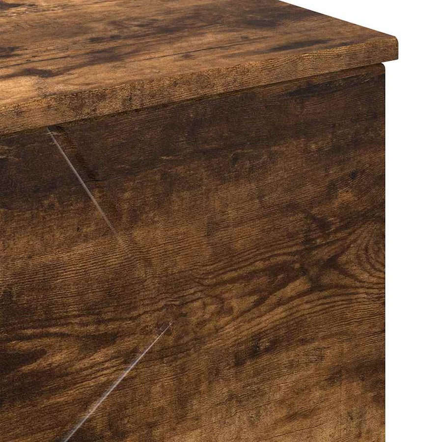 Badkamermeubelset 3 pcs Gerookt eiken Geperst Hout en Metaal