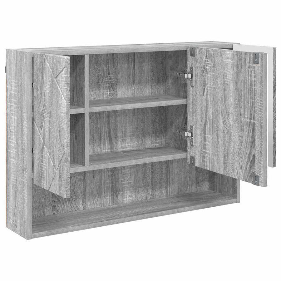 Badkamermeubelset 3 pcs Grijs Sonoma Geperst Hout en Metaal