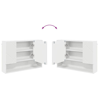 Badkamermeubelset met lade 4 pcs Wit Geperst Hout en Metaal