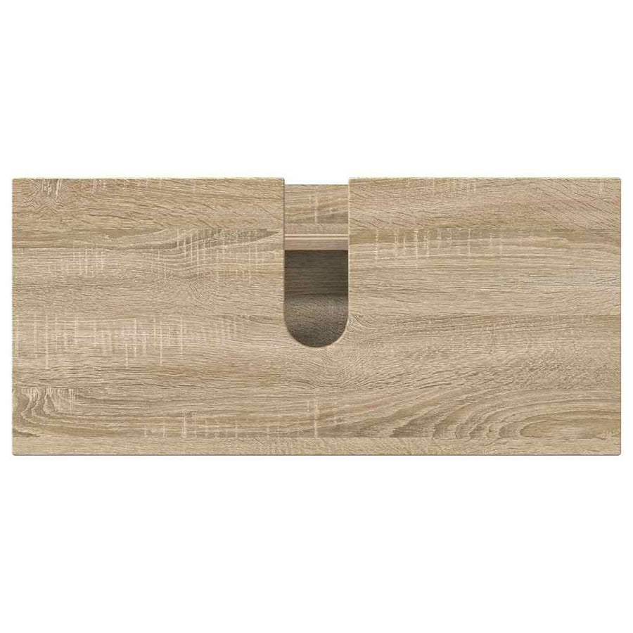 Badkamermeubelset 4 pcs Sonoma Eiken Geperst Hout en Metaal