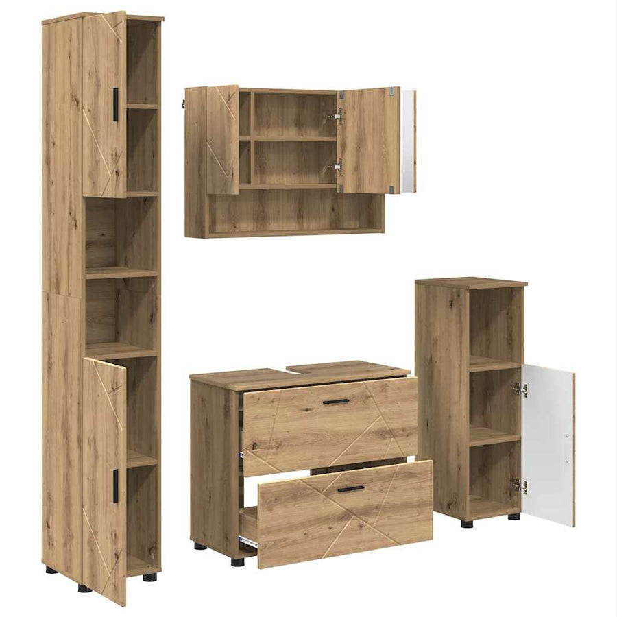 Badkamermeubelset 4 st Artisan Eiken 35 x 30 x 192 cm