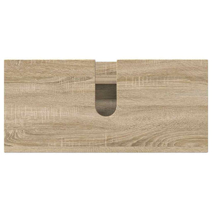 Badkamermeubelset 4 pcs Sonoma Eiken Geperst Hout en Metaal