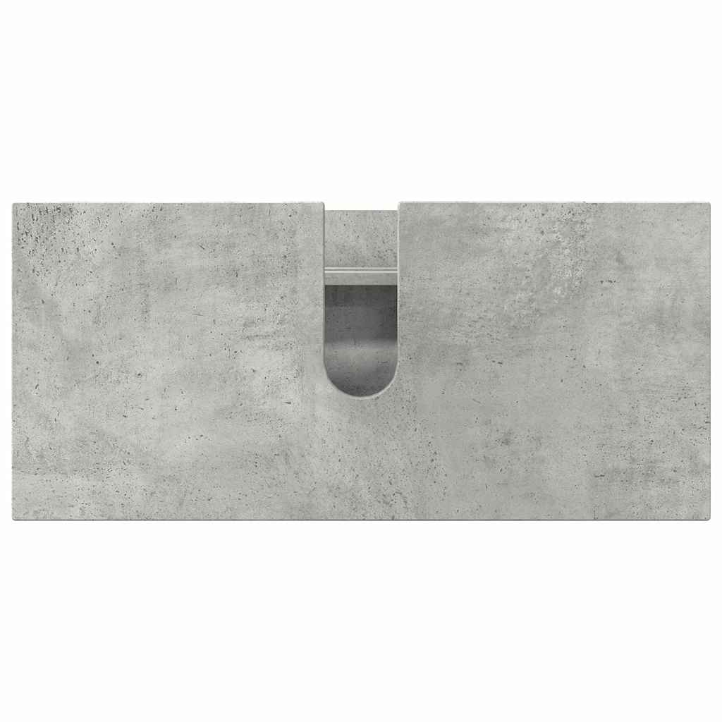 Badkamermeubelset 4 pcs Beton Grijs Geperst Hout en Metaal