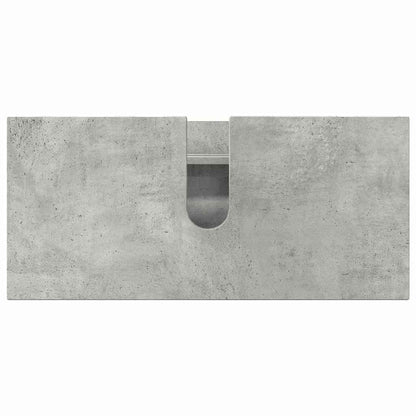 Badkamermeubelset 4 pcs Beton Grijs Geperst Hout en Metaal