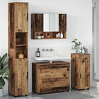 Bathroom Furniture Set 4 pcs Old Wood Engineered Wood and Metal