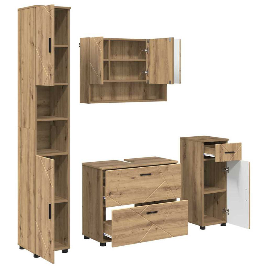 Badkamermeubelset 4 st Artisan Eiken 35 x 30 x 192 cm