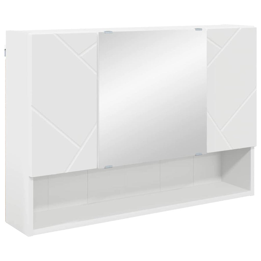 Badkamermeubelset met lade 5 pcs Wit Geperst Hout en Metaal