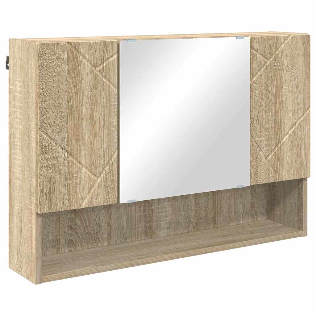 Badkamermeubelset 5 pcs Sonoma Eiken Geperst Hout en Metaal