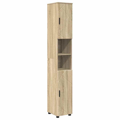 Badkamermeubelset 5 pcs Sonoma Eiken Geperst Hout en Metaal