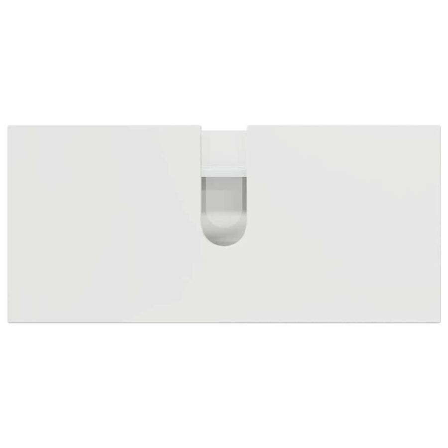 Badkamermeubelset 5 pcs Hoogglans wit Geperst Hout en Metaal