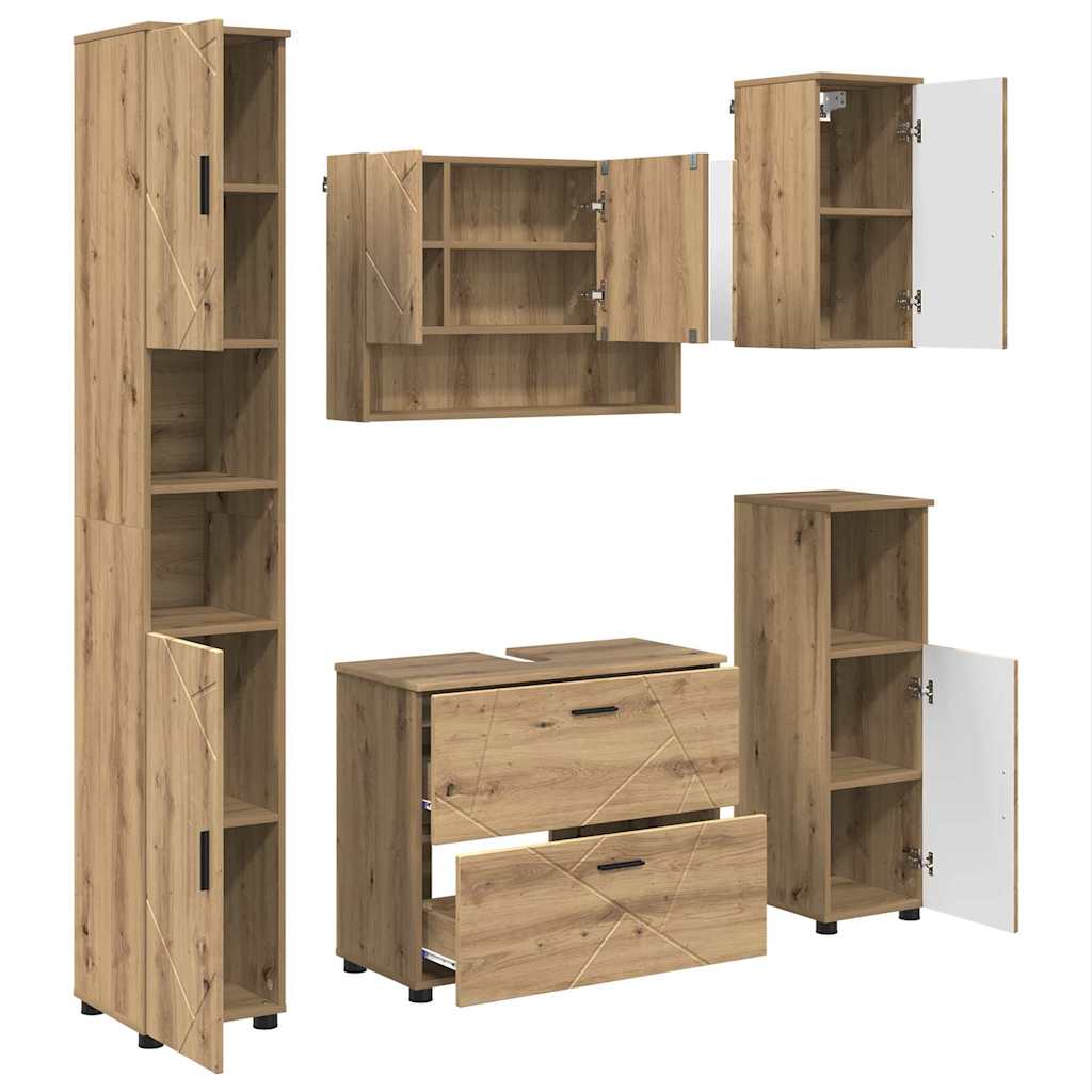 Badkamermeubelset 5 st Artisan Eiken 35 x 30 x 192 cm