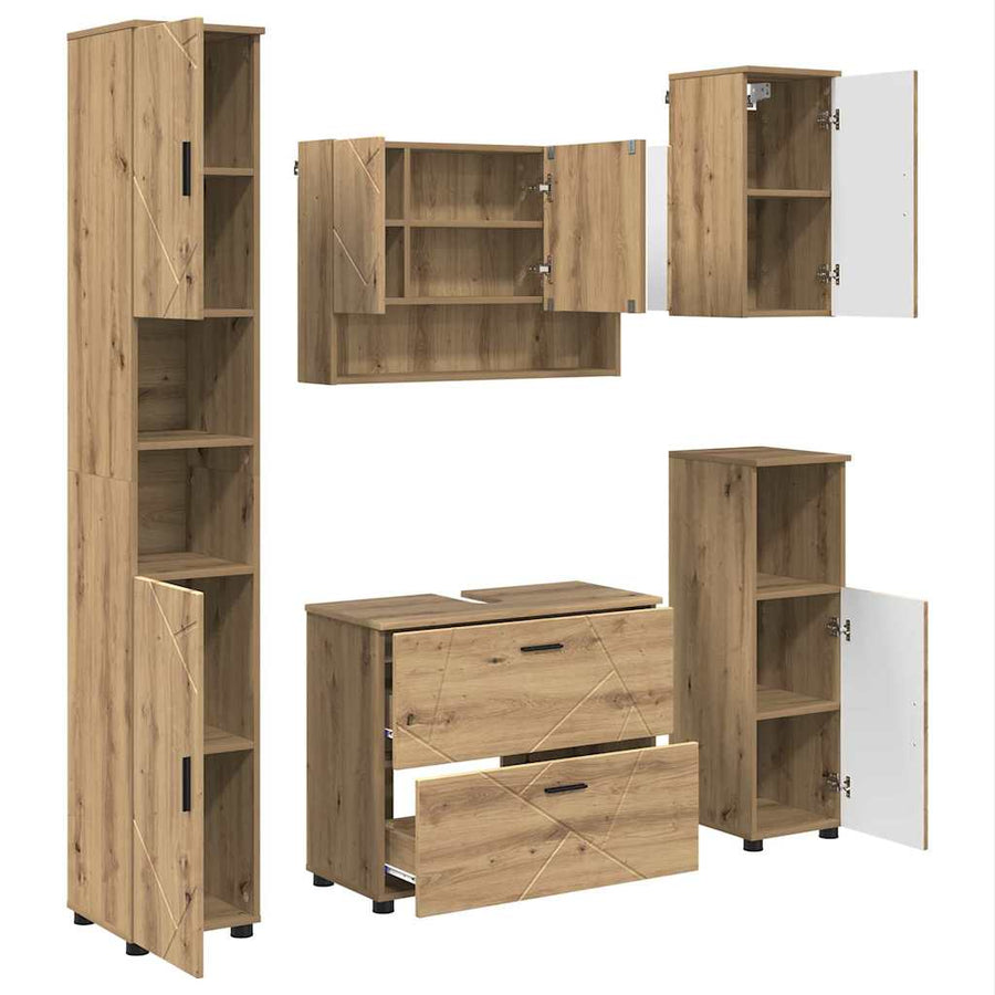 Badkamermeubelset 5 st Artisan Eiken 35 x 30 x 192 cm