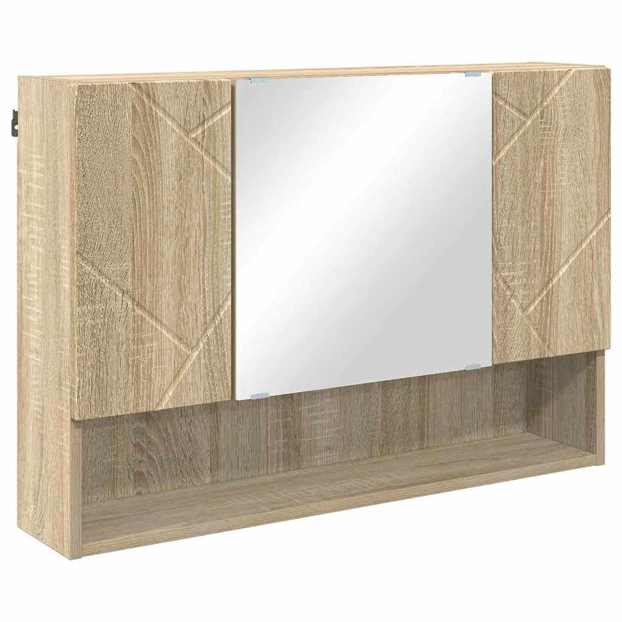 Badkamermeubelset 5 pcs Sonoma Eiken Geperst Hout en Metaal