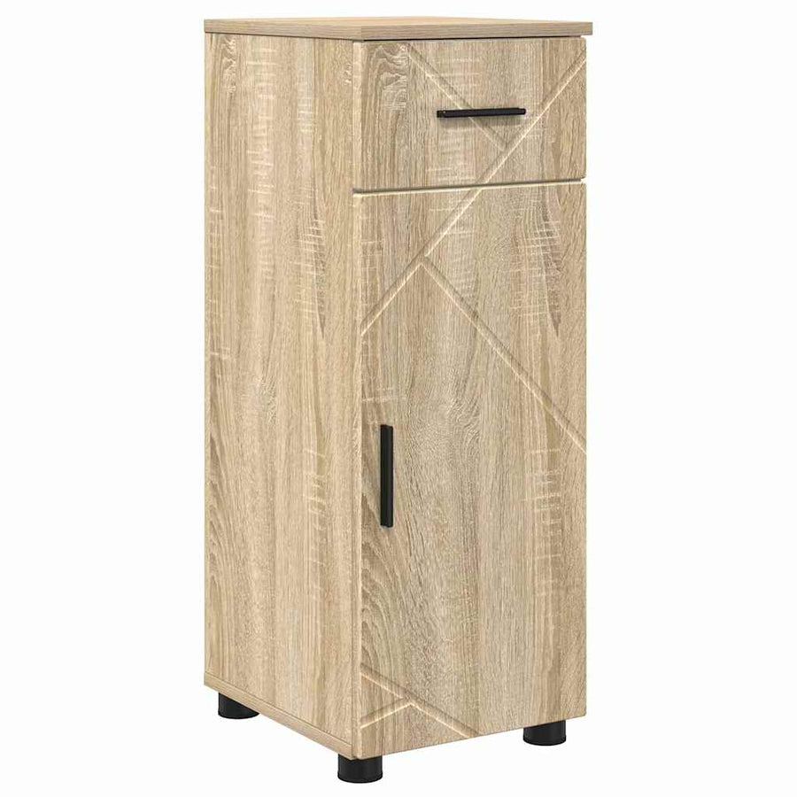 Badkamermeubelset 5 pcs Sonoma Eiken Geperst Hout en Metaal