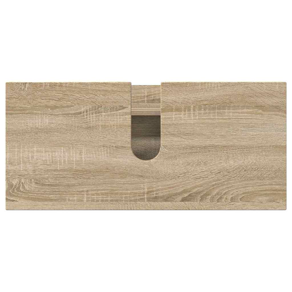 Badkamermeubelset 5 pcs Sonoma Eiken Geperst Hout en Metaal
