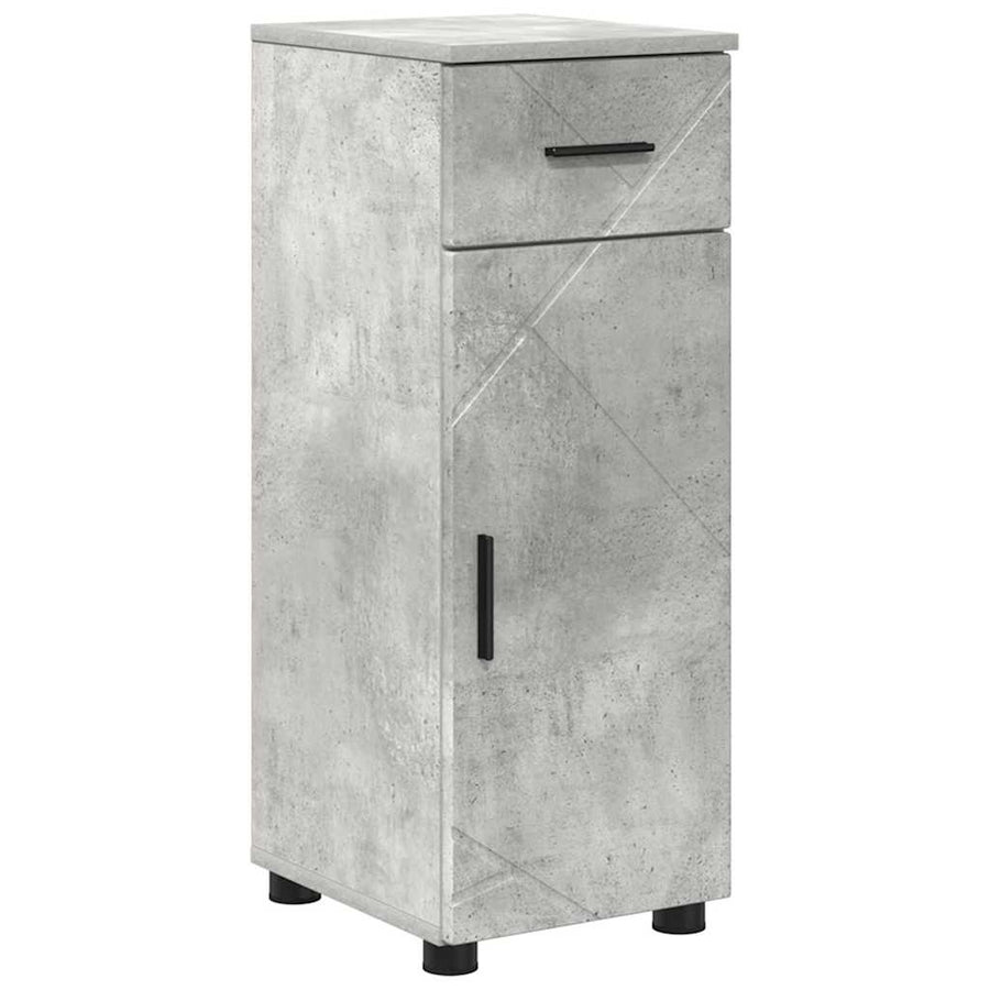 Badkamermeubelset 5 pcs Beton Grijs Geperst Hout en Metaal