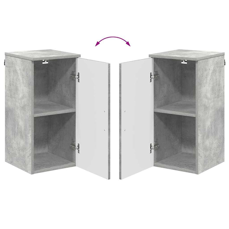 Badkamermeubelset 5 pcs Beton Grijs Geperst Hout en Metaal