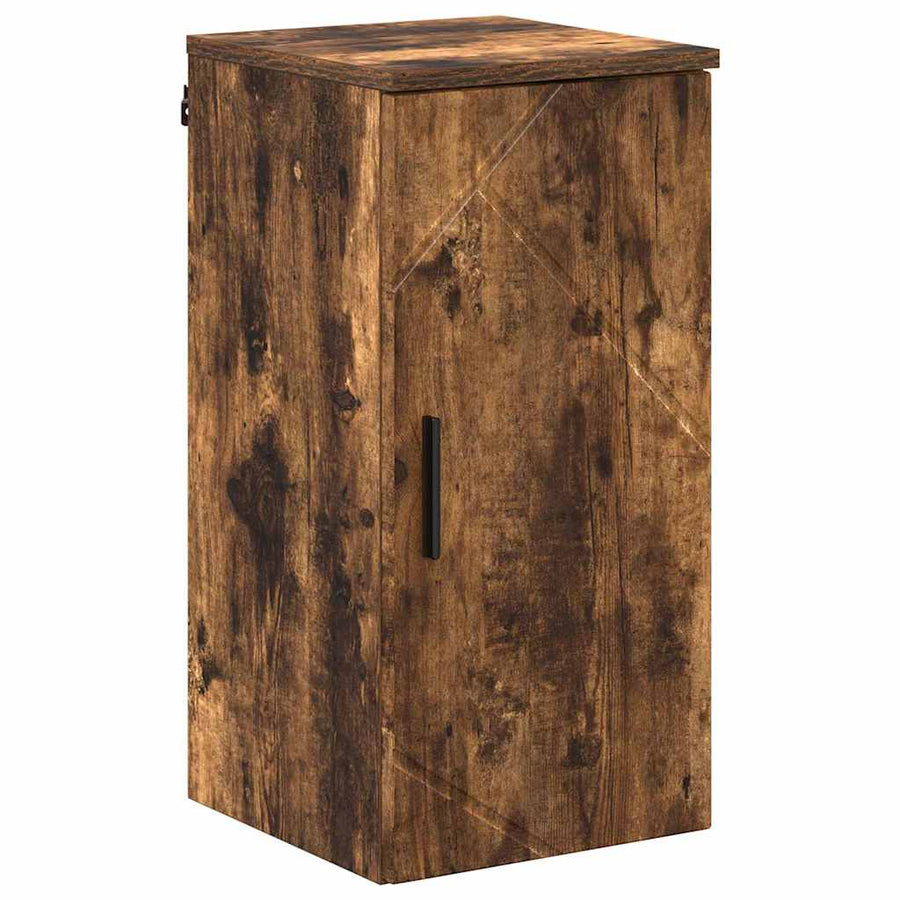 Badkamermeubelset 5 pcs Gerookt eiken Geperst Hout en Metaal